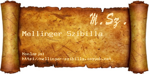 Mellinger Szibilla névjegykártya